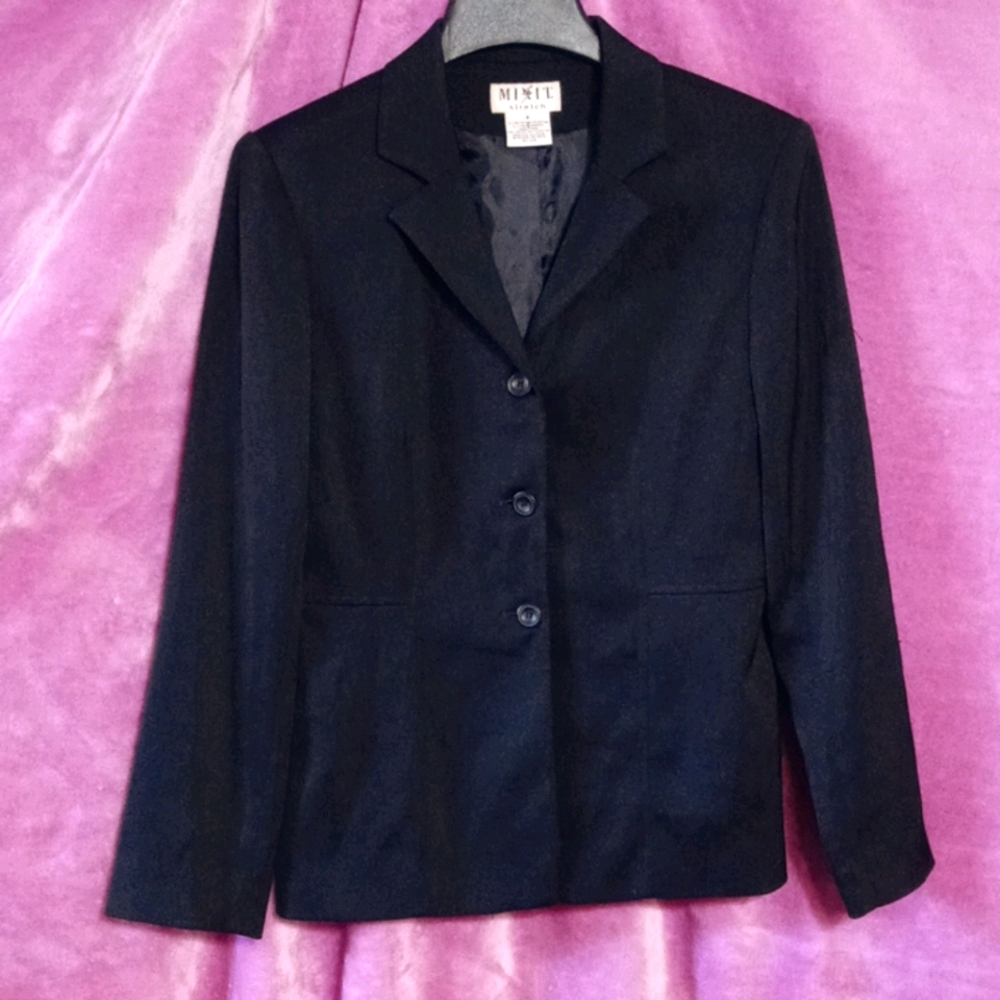 Black MIXIT Stretch 3-Button Blazer Sz. 8